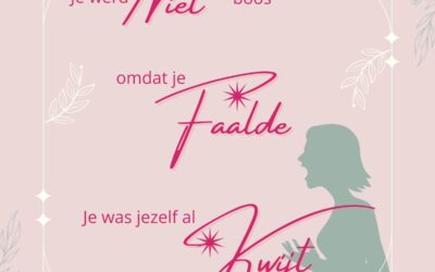 Je werd niet boos omdat je faalde, maar omdat je jezelf al kwijt was