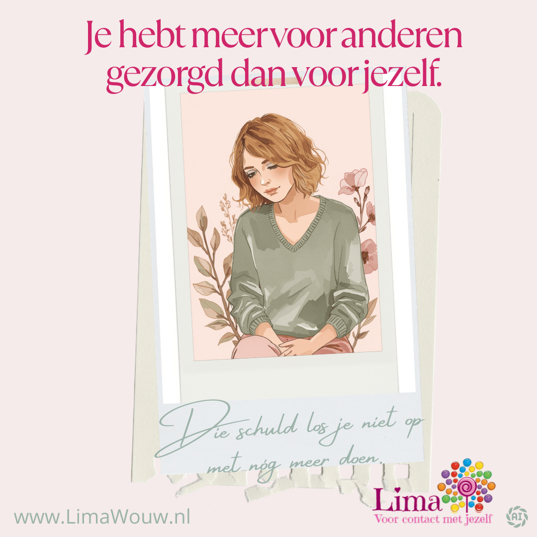 De relatie met jezelf verwaarlozen heeft een prijs — Lima Wouw Je hebt meer voor anderen gezorgd dan voor jezelf. Die schuld los je niet op met nóg meer doen. Maar je mag liefdevol zijn voor jezelf.